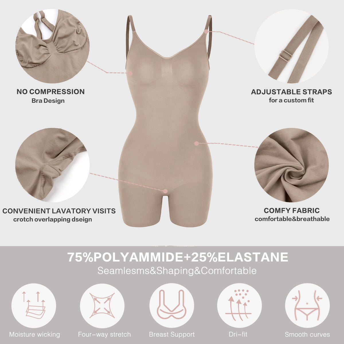 Seamless Waist-Slimming & Hip-Lifting Bodysuit Shaper