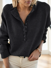 Plus Size Button Knitted Sweater