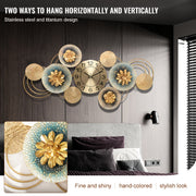 Large Creative Ginkgo Leaf Wall Clock, 36 * 15 Inch Modern Silent Wall Clock, Metal Decorative Wall Clock For Entrance Bedroom Living Room Study Decor