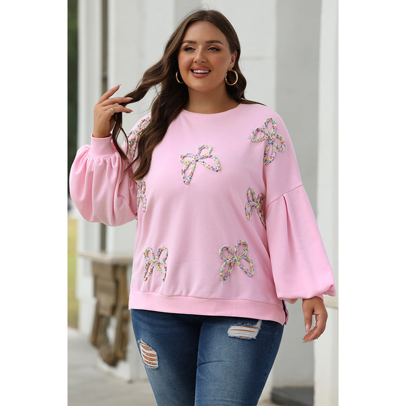 Cozy Bow Crewneck Pullover Sweatshirt