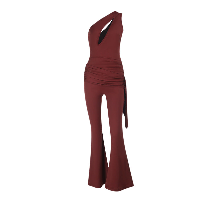 One-Shoulder Slimming Casual Jumpsuit