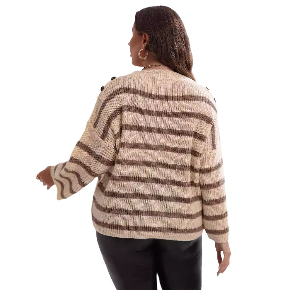 Color-block Patchwork Loose-fitting Pullover Sweater
