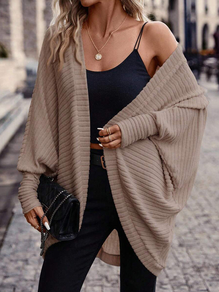 Solid Color and V-neck Loose Knitted Sweater
