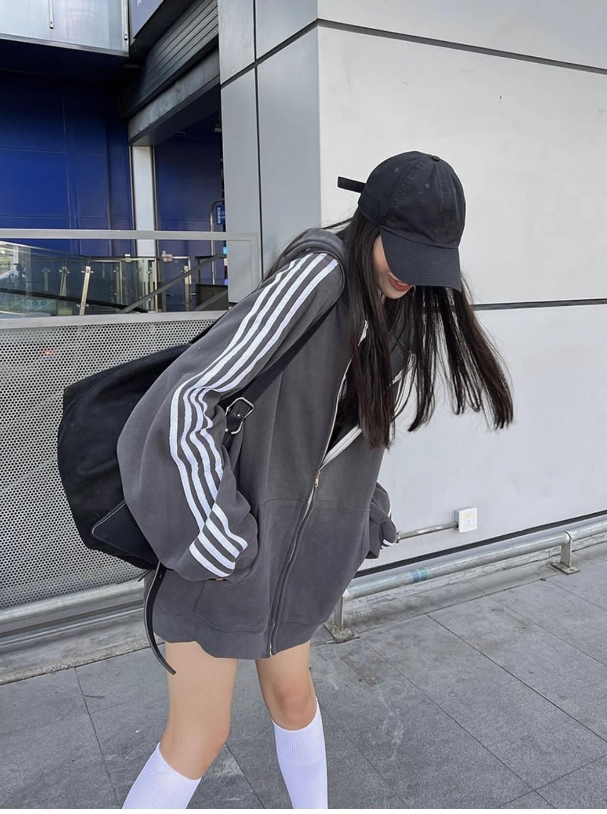 Women's Streetwear Baseball Cardigan Sweater