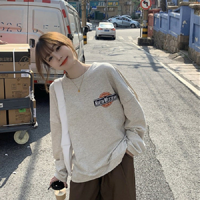 Women's Casual Long-Sleeve Letter Pullover Sweater