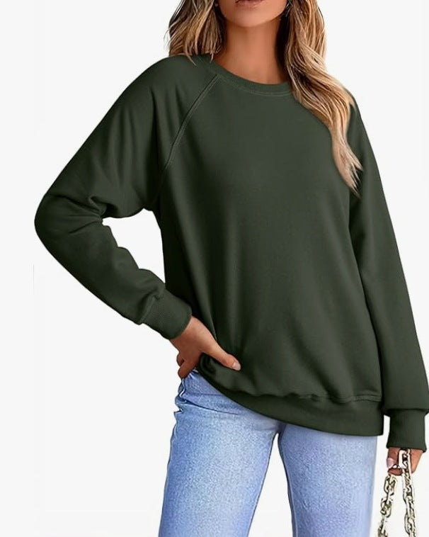 Women's Cozy Round-Neck Loose Casual Pullover Sweater