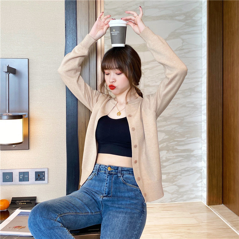 Loose Soft and Cozy Inner-layer Base Shirt Thin Springautumn Sweater Jacket