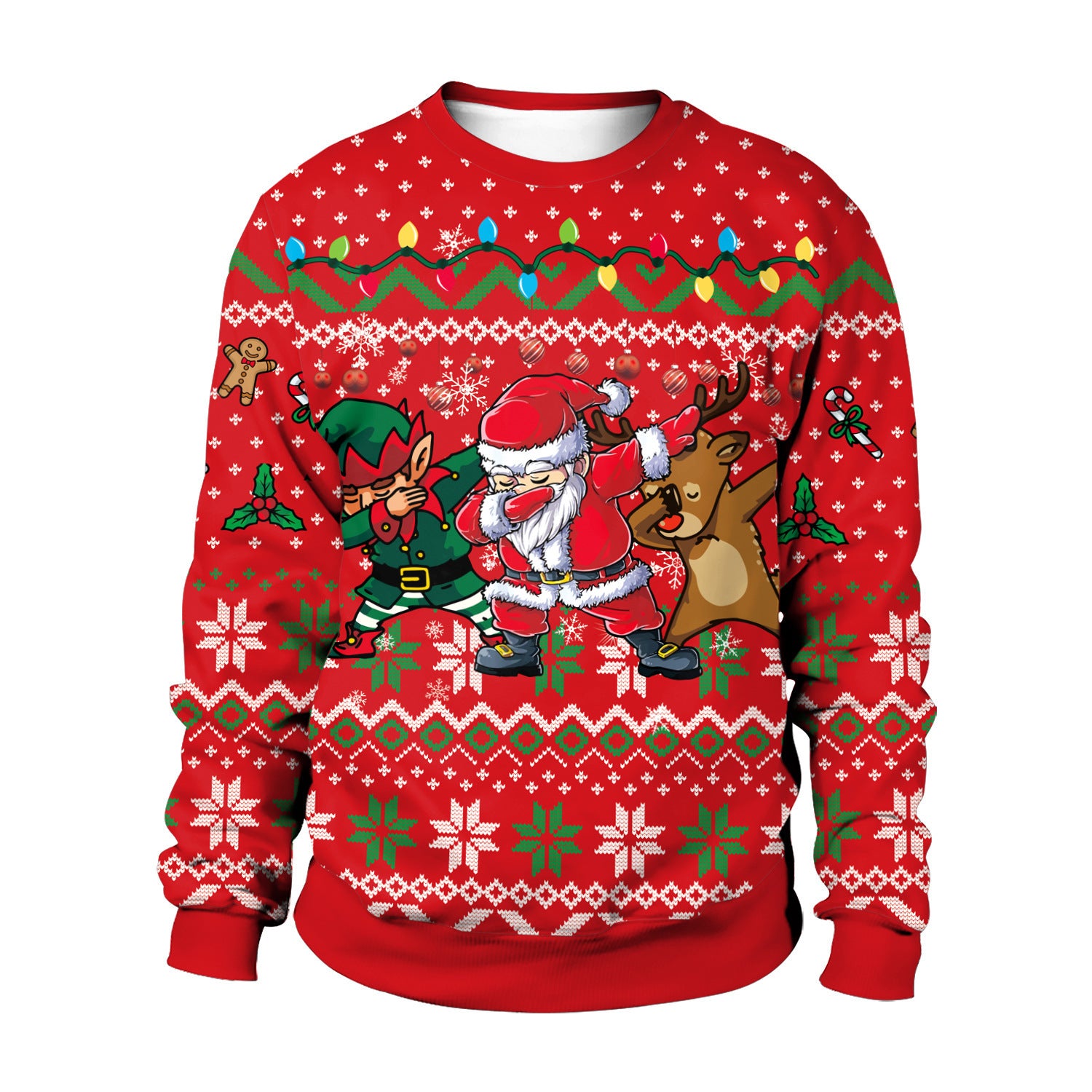 Festive 3D Christmas Couple Sweatshirt Holiday Matching Top