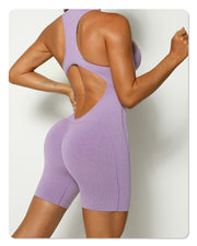 Women's Dance Zipper Tight Seamless Knitted Yoga Bodysuit