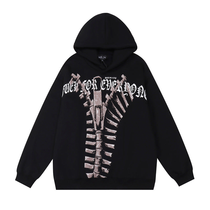 Vintage Plush Hoodie Autumn Winter Couple High Street Pullover