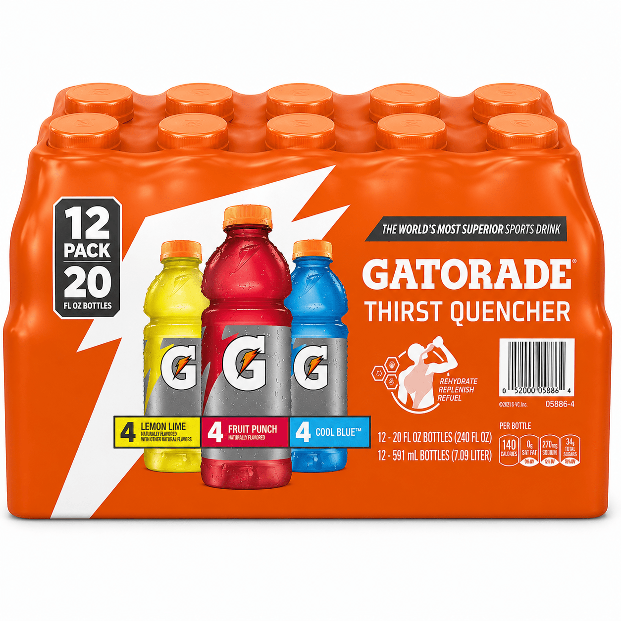 Gatorade Sports Drink Variety Pack, 12 Bottles of 20 fl oz