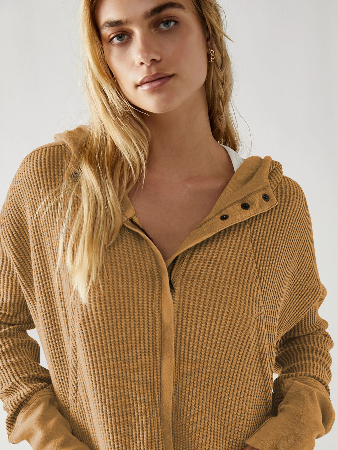 Casual Patchwork Zip-Up Long Sleeve Cardigan Sweater
