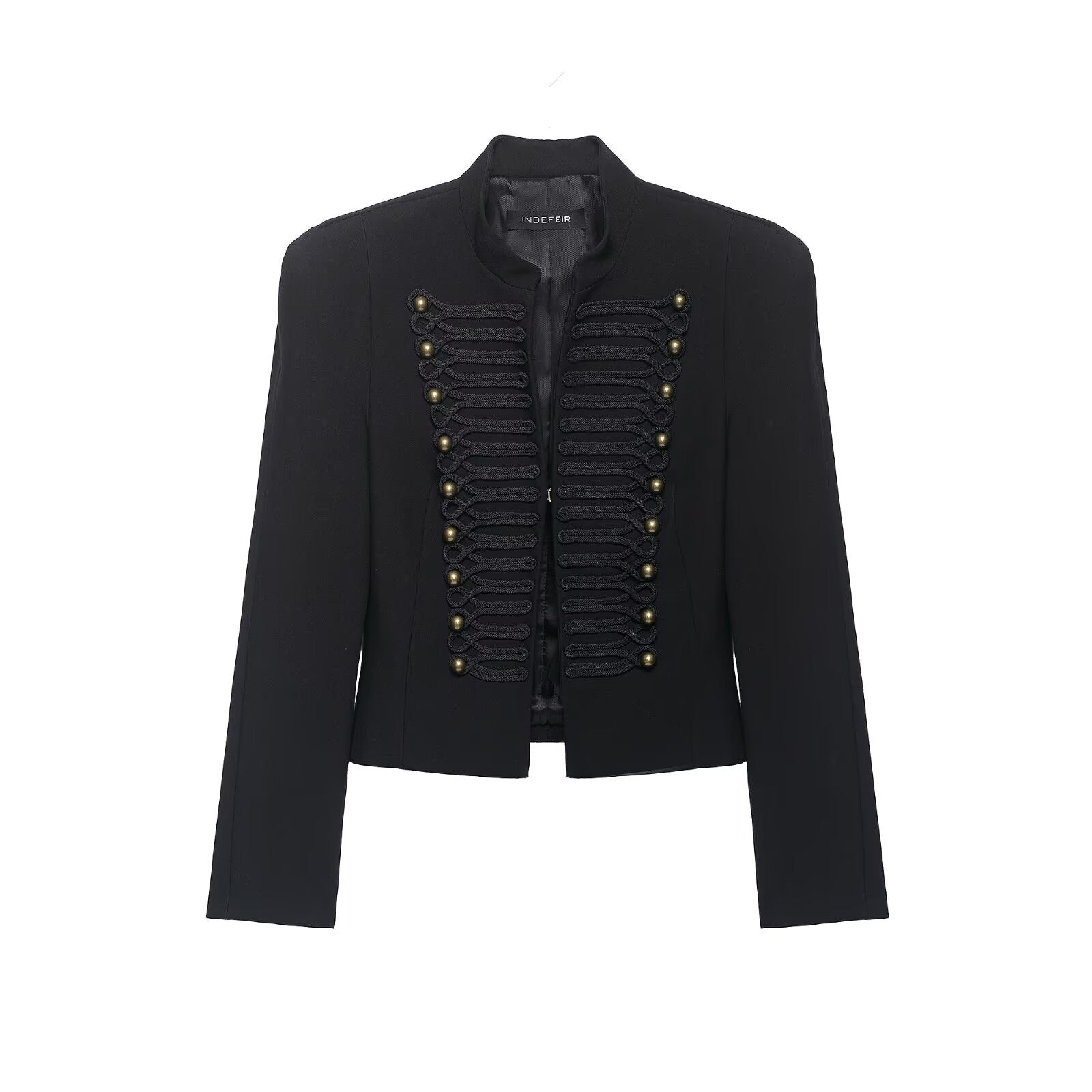 Tailored Women's Blazer with Shoulder Pads - Professional Office Wear