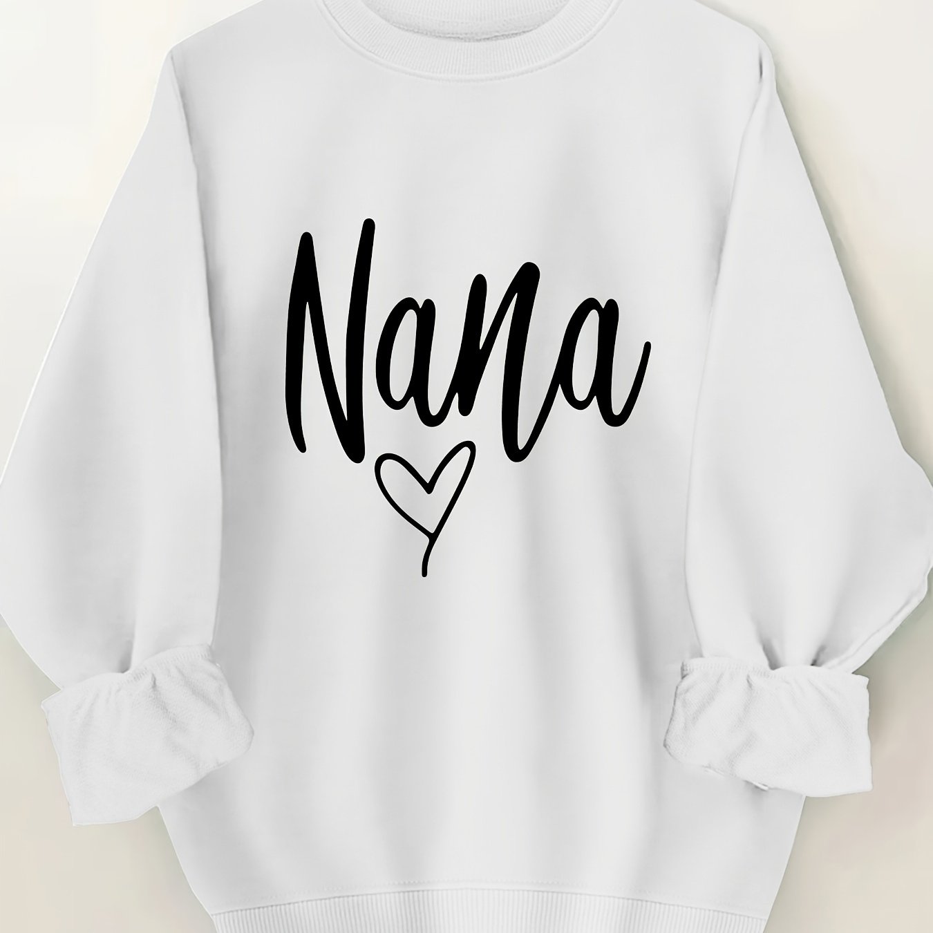 Plus Size Round Neck Letter Print Sweatshirt