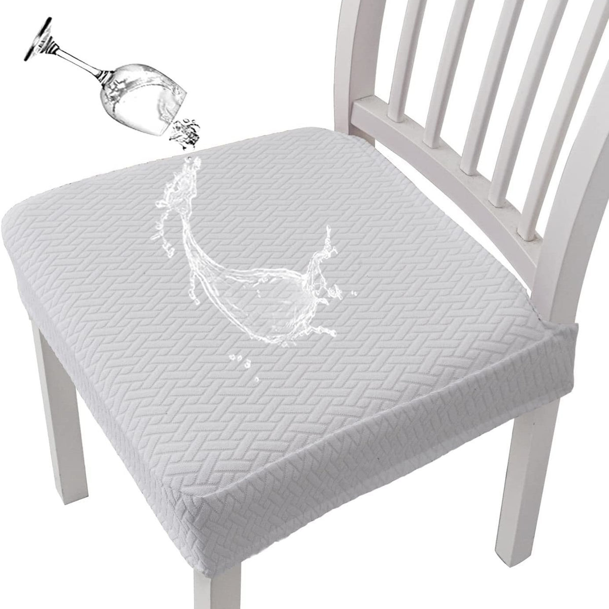 T-shaped Jacquard Waterproof Chair Seat Cover - Dining Chair Slipcover