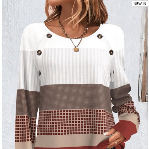 Women's Cozy Button-Up Long Sleeve Winter Tee