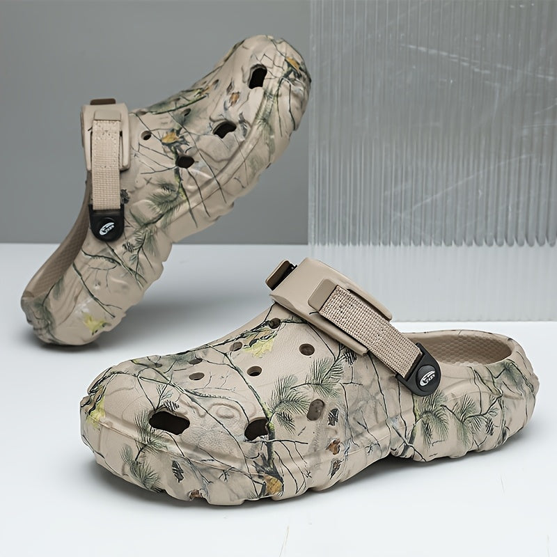Men's Plus Size Beach Slippers with Thick Sole and Cut-Out Design
