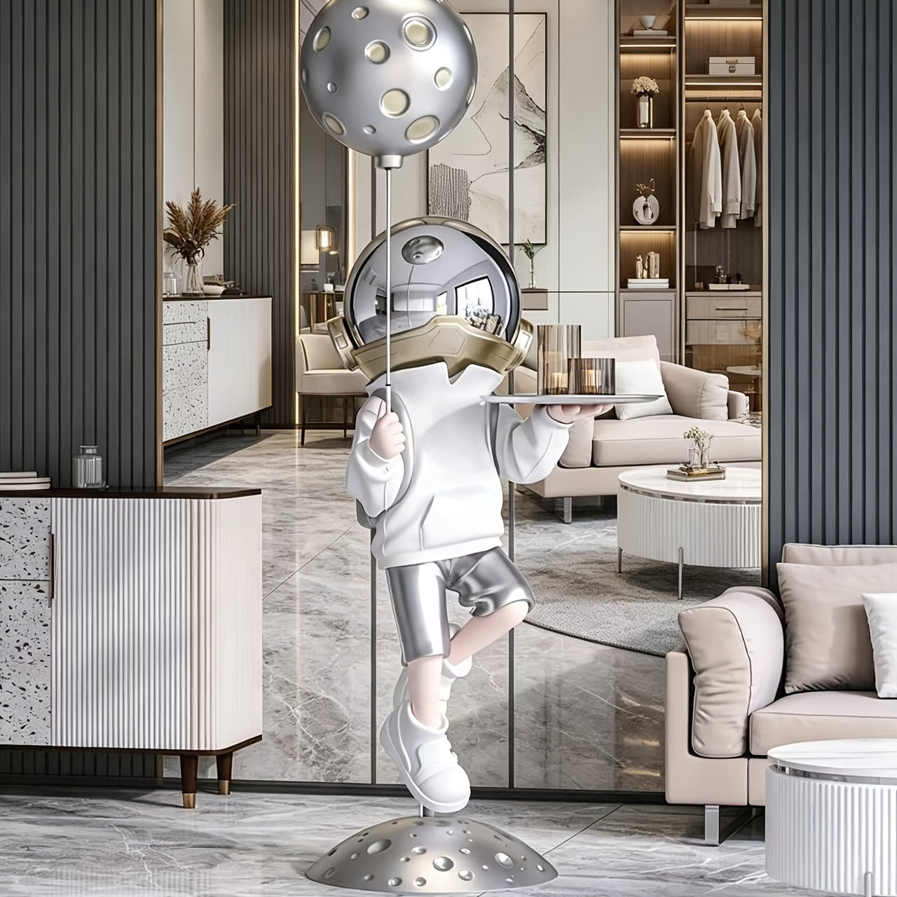 Large resin astronaut floor-standing statue for living room decoration