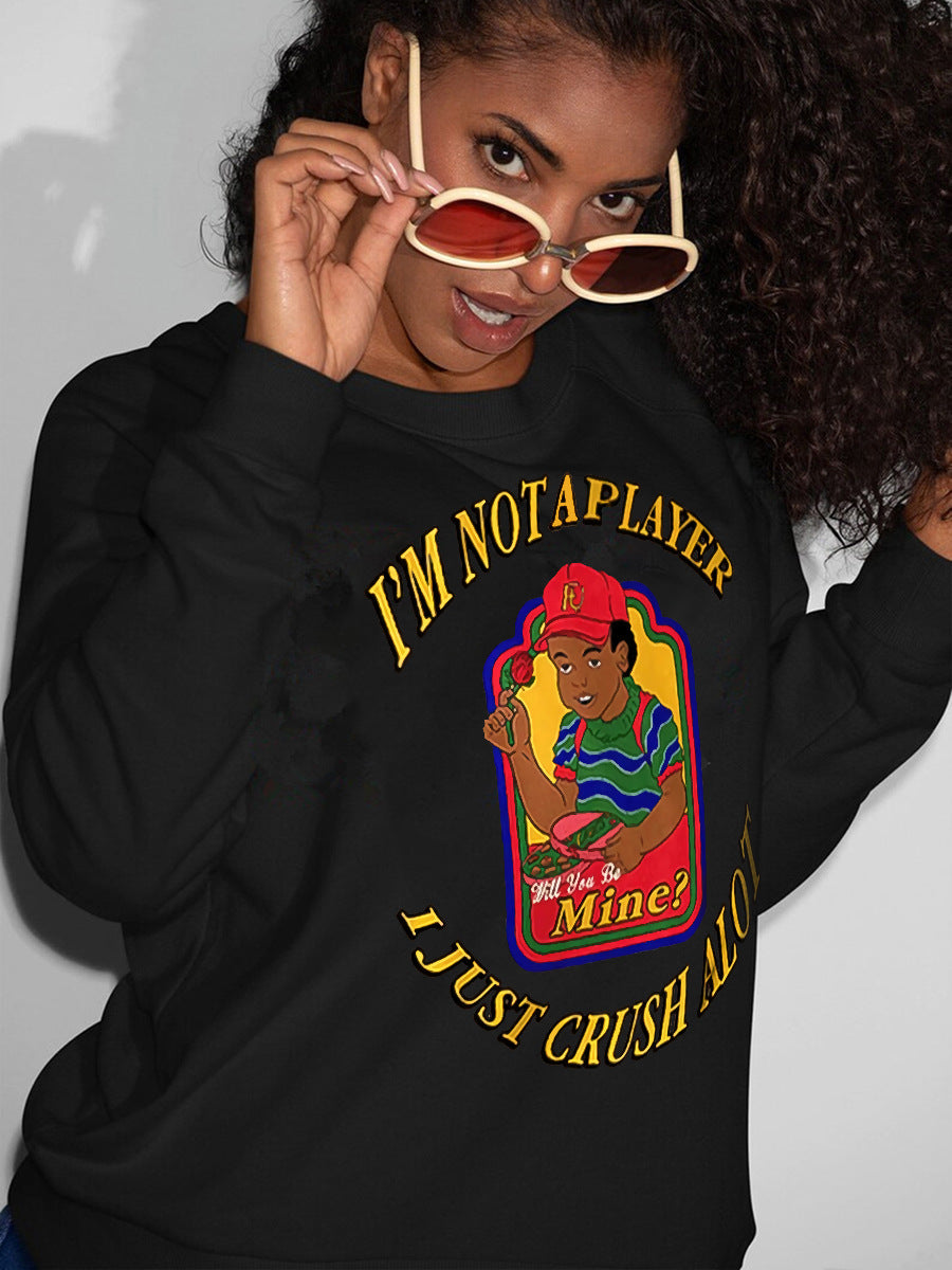 Women's Casual Printed Long Sleeve Loose Sweater