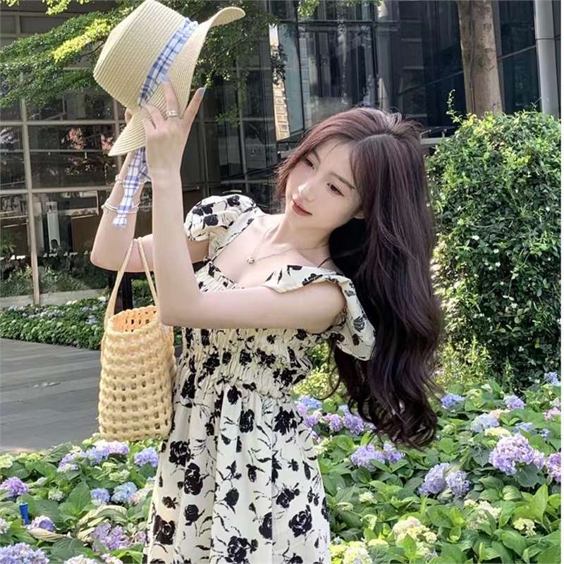 Sweet and Elegant French-style Floral-print Dress