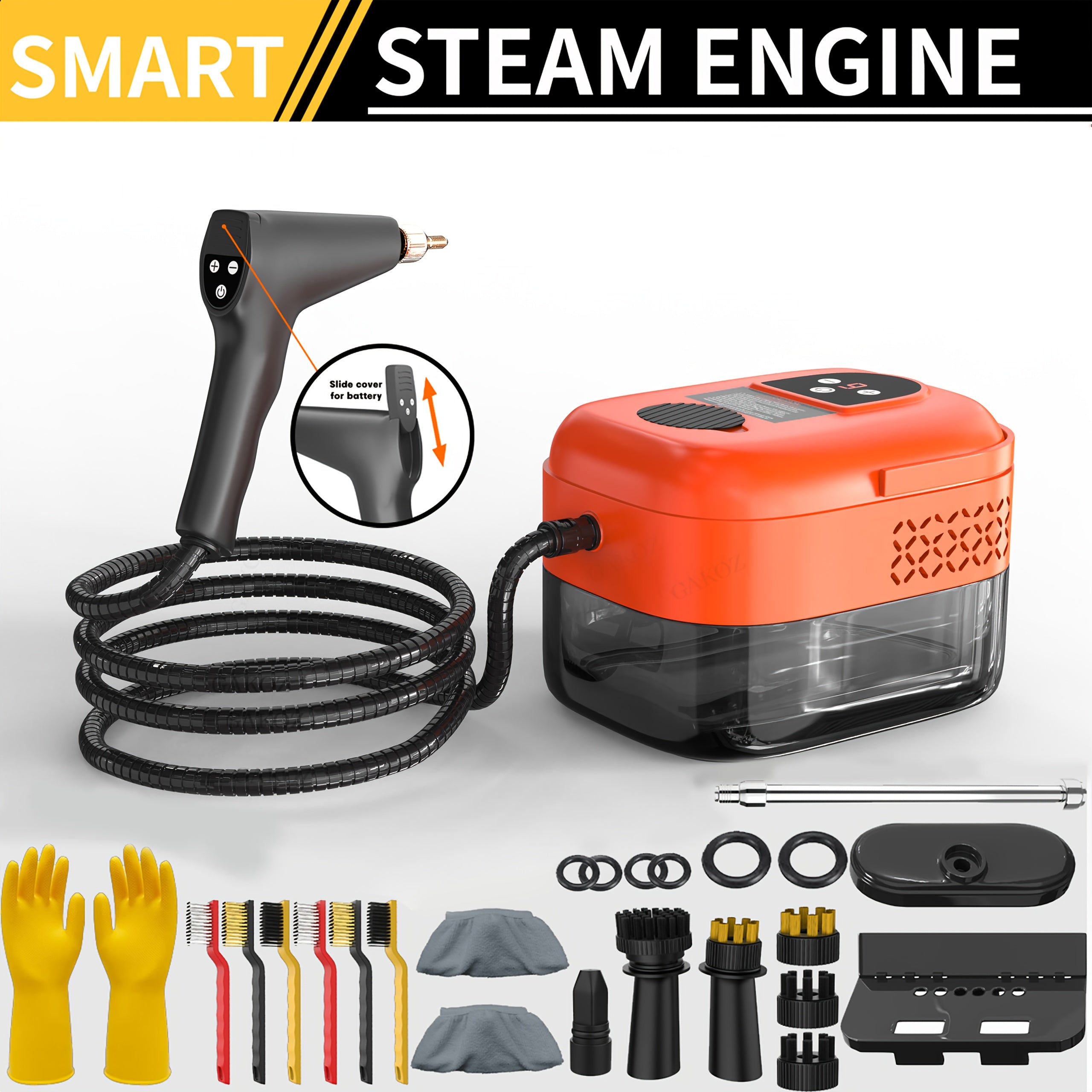High-Pressure Steam Cleaner, Accessories Sold Separately, Household Steam Cleaner Handheld, Suitable for Kitchen Fumes, Sofas, Small Air Conditioners, Washing Machines, Carpet Cleaning, Car...