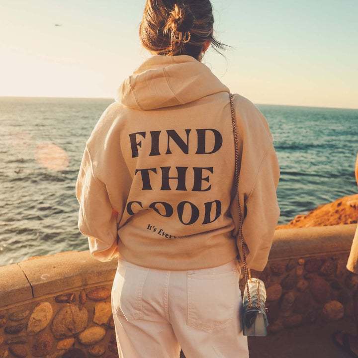 Cozy Brushed Letter Print Pullover Hoodie for Women