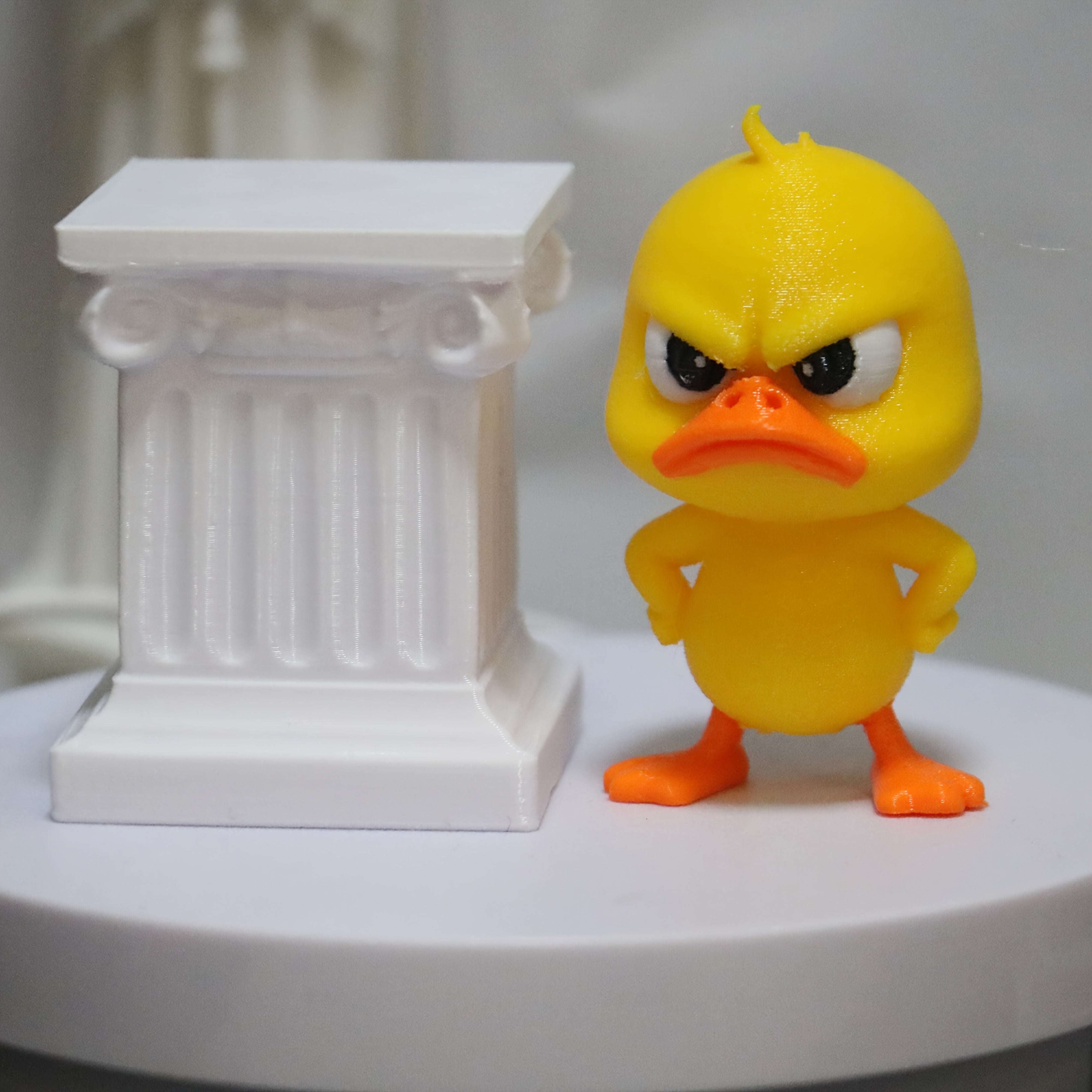 Love duck figurine with heart gesture for home decor and gifts