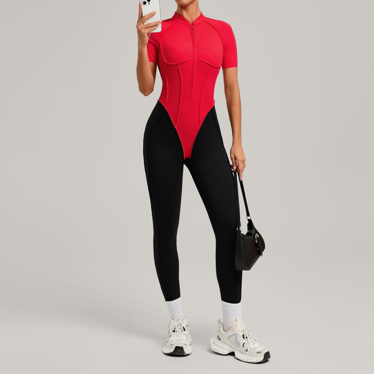 Color Block Athletic Yoga Jumpsuit for Women