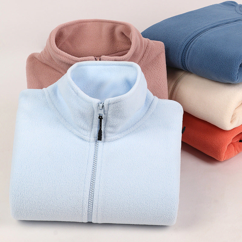 Warm Zip-Up Polar Fleece Winter Sports Sweater Coat