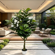 59 inch realistic faux ficus tree with container for indoor outdoor decoration