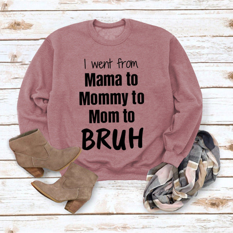 Comfy Letter Print Round Neck Loose Women's Sweater
