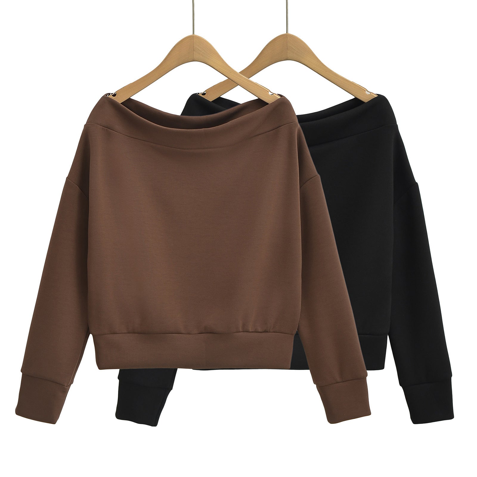 Chic Off-Shoulder Slim-Fit Long Sleeve Sweater