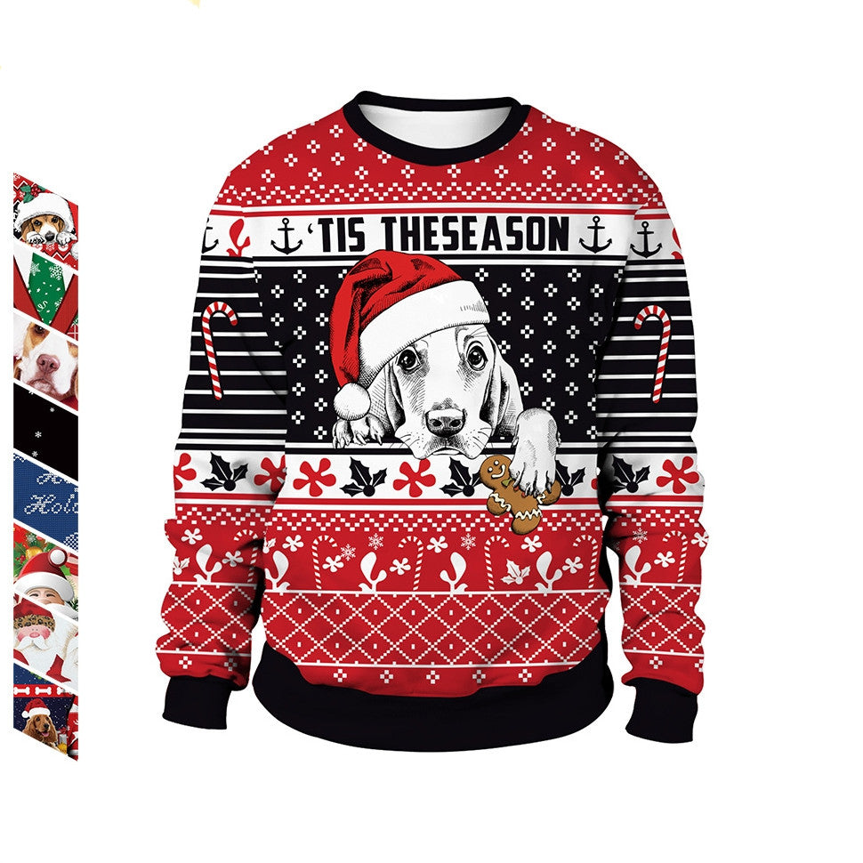 Festive Animal Print Christmas Sweater for Women