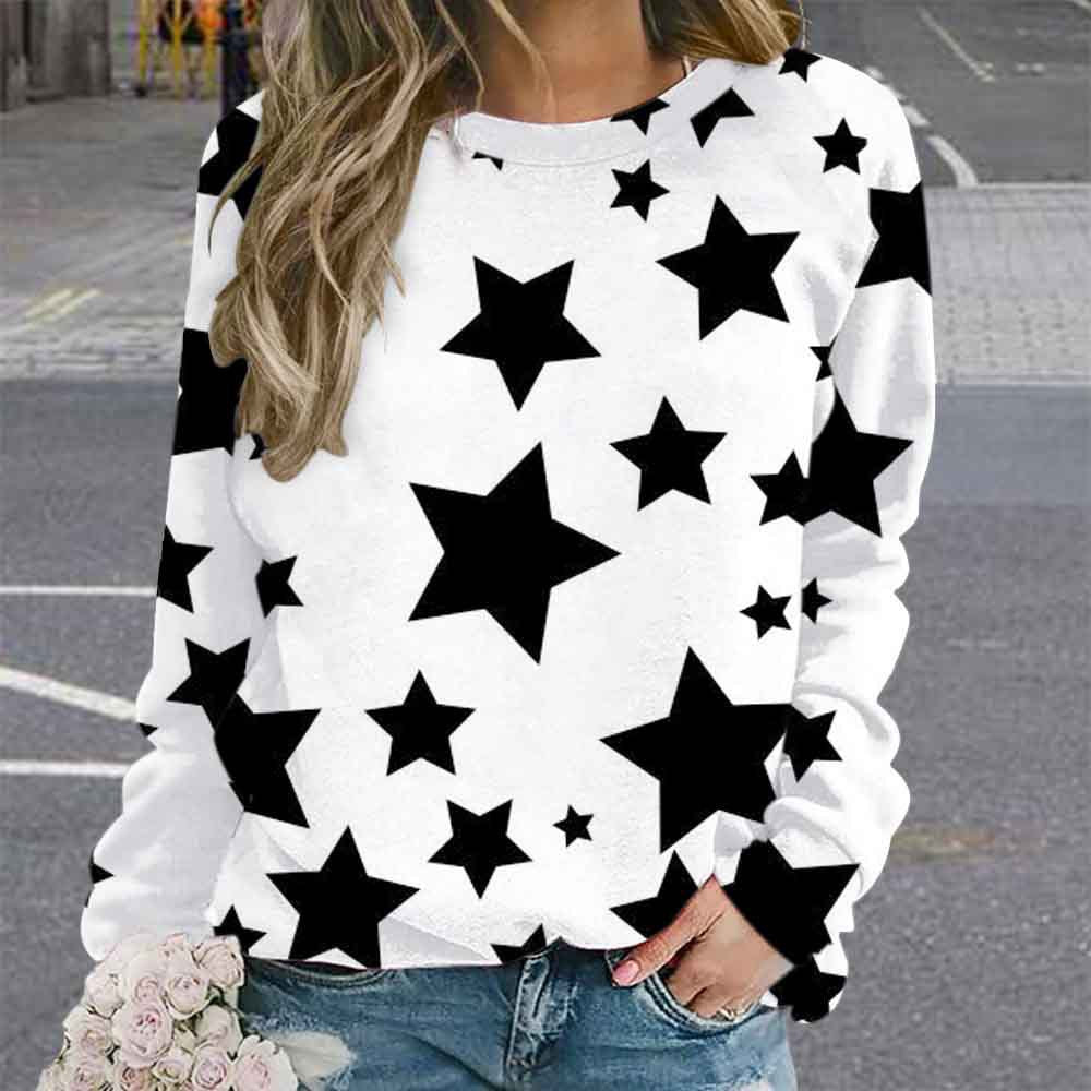 Women's Retro Tie-Dye 3D Digital Print Pullover Sweater