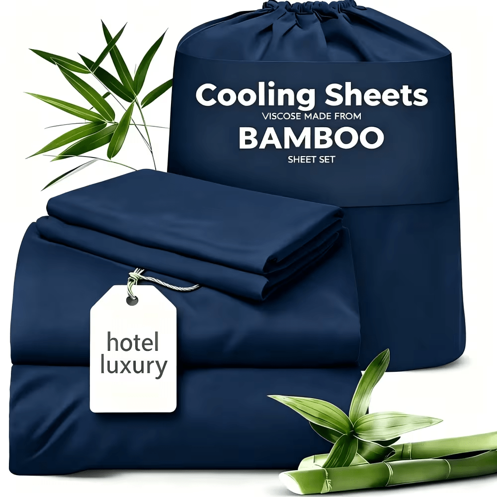 Cooling Bamboo Fiber Sheet Set – 4 Piece, 16‑Inch Extra‑Deep Pocket, Twin/Full/Queen/King Sizes