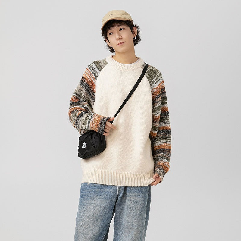 Lazy Round Neck Loose Knitted Top for Couples