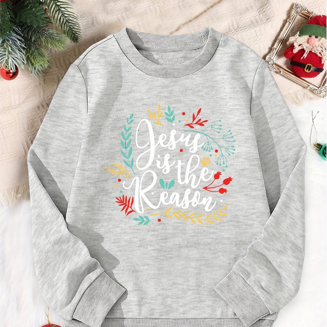 Festive Christmas Girls' Sports Sweater - Cozy & Stylish