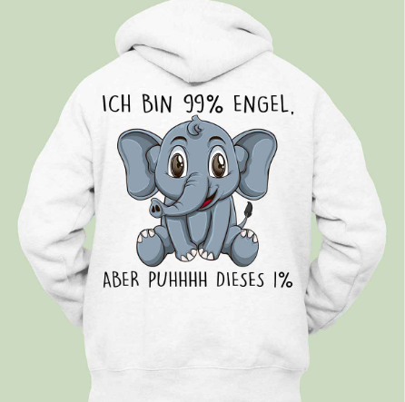 Korean Loose Hoodie Elephant Print Long Sleeve Loose Style