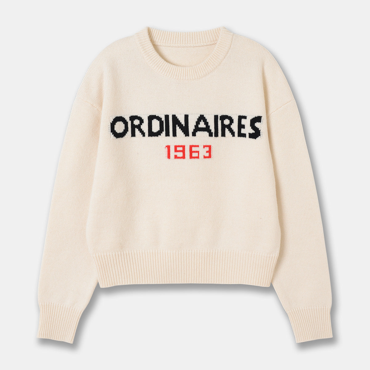 Retro Alphabet Knit Sweater Cozy Casual Crewneck Pullover