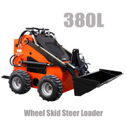 [23HP] MMS Wheel MINI Skid Steer Loader, Standing Mini Wheeled Bulldozer, Multi-functional Agricultural Machinery, Gasoline Engine, Fast Travel Working Weight 1895 Ib Suitable For Farms, Parks, And Factories.Red Or Yellow, Shipped Randomly.