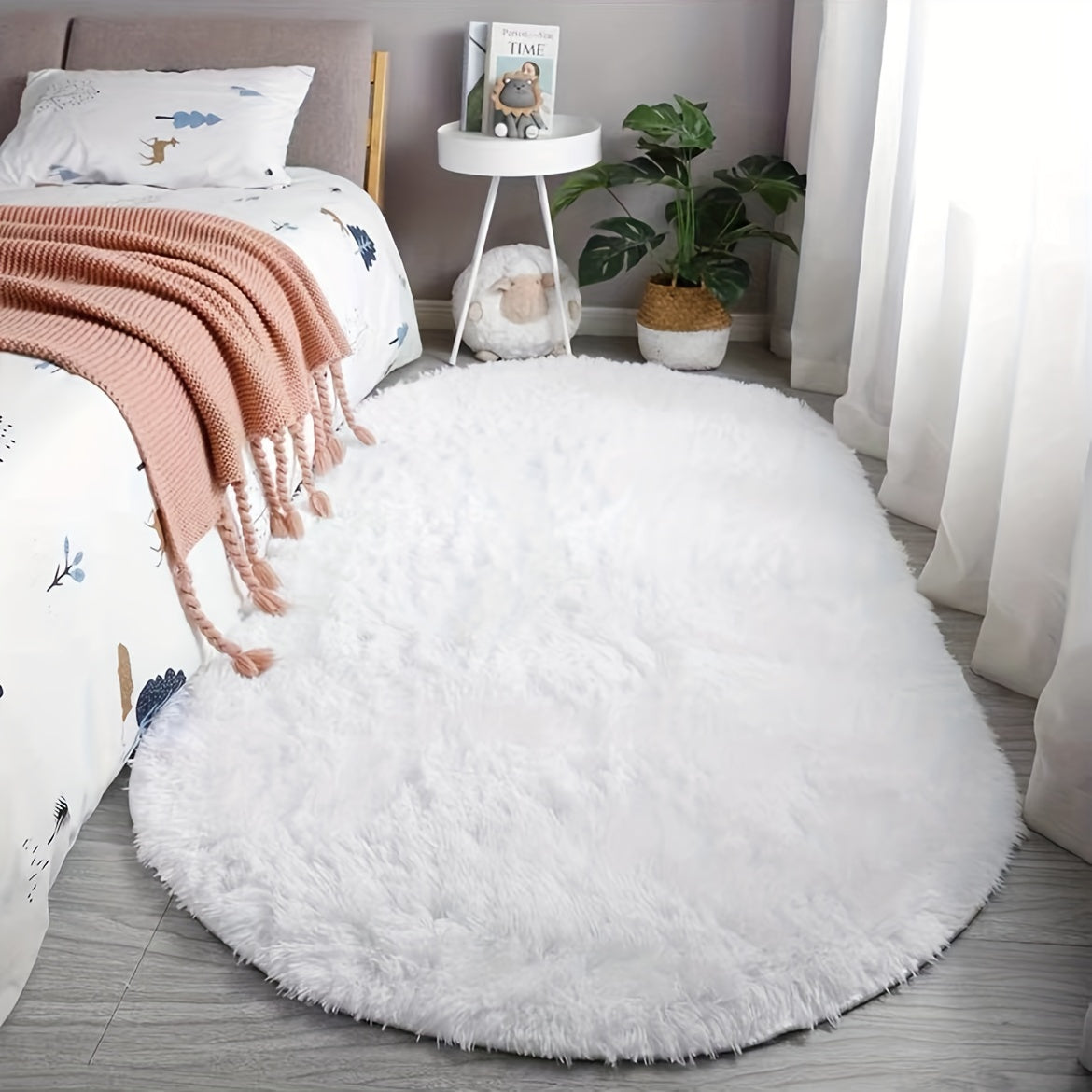 Oval bedroom bedside, bed end mat, living room coffee table mat