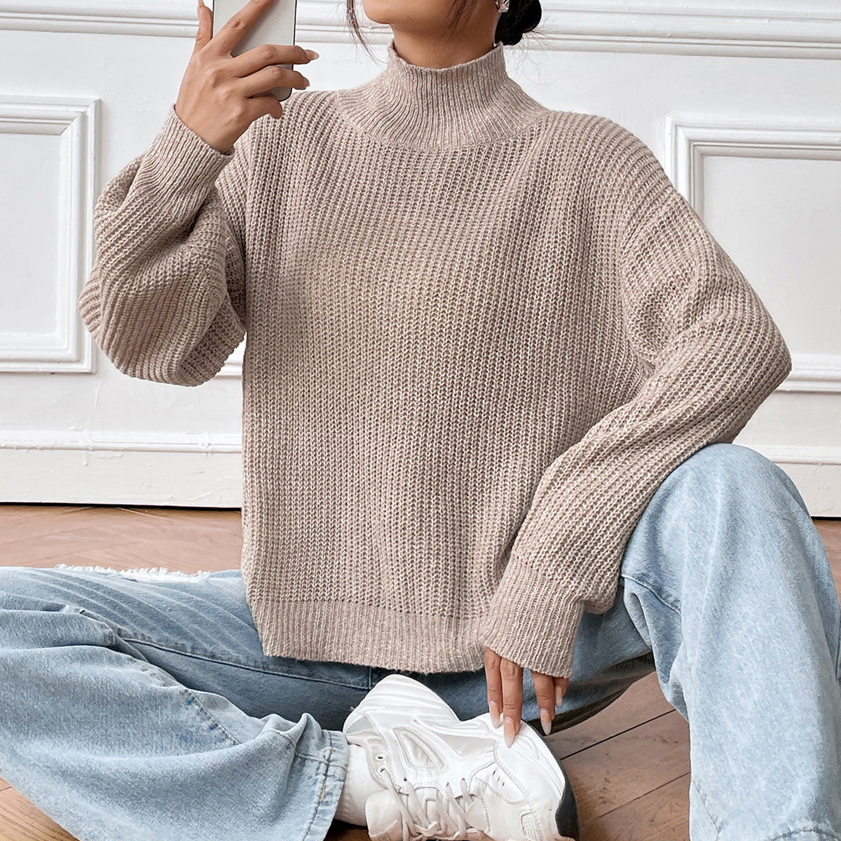 Half Turtleneck Autumn and Winter Undershirt Sweater Pullover