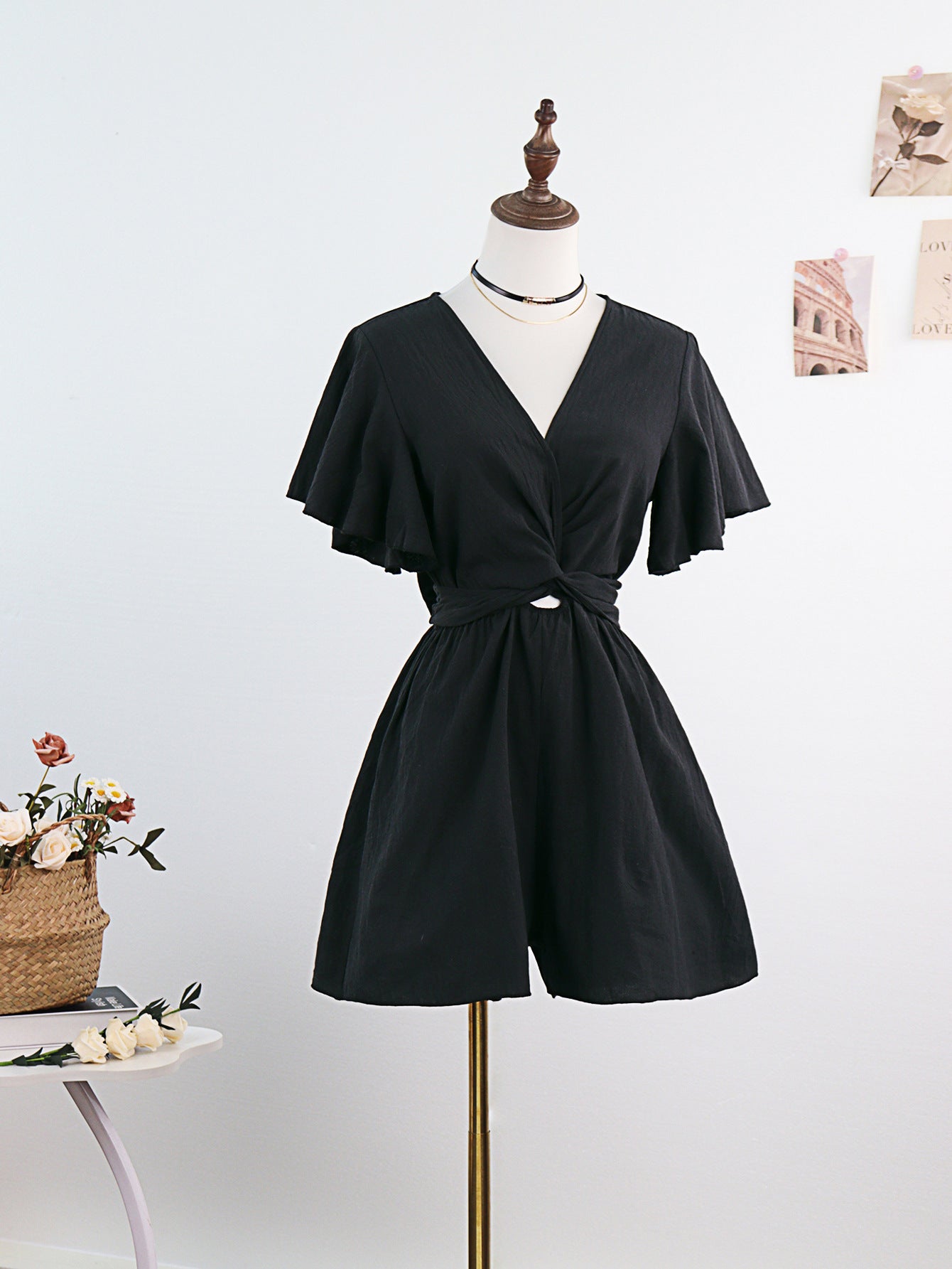European And American Style Elegant Commuter V-Neck Jumpsuit