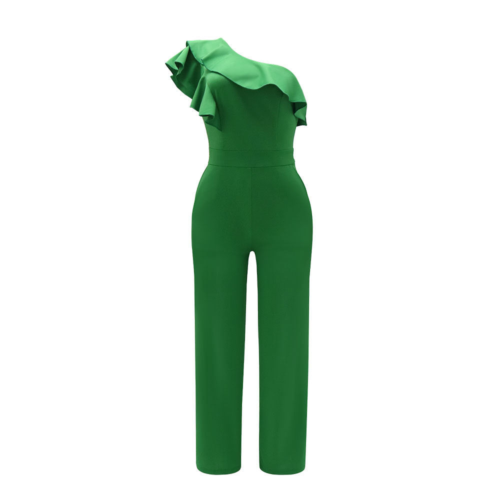 Elegant High-Stretch Loose Straight Women's Jumpsuit