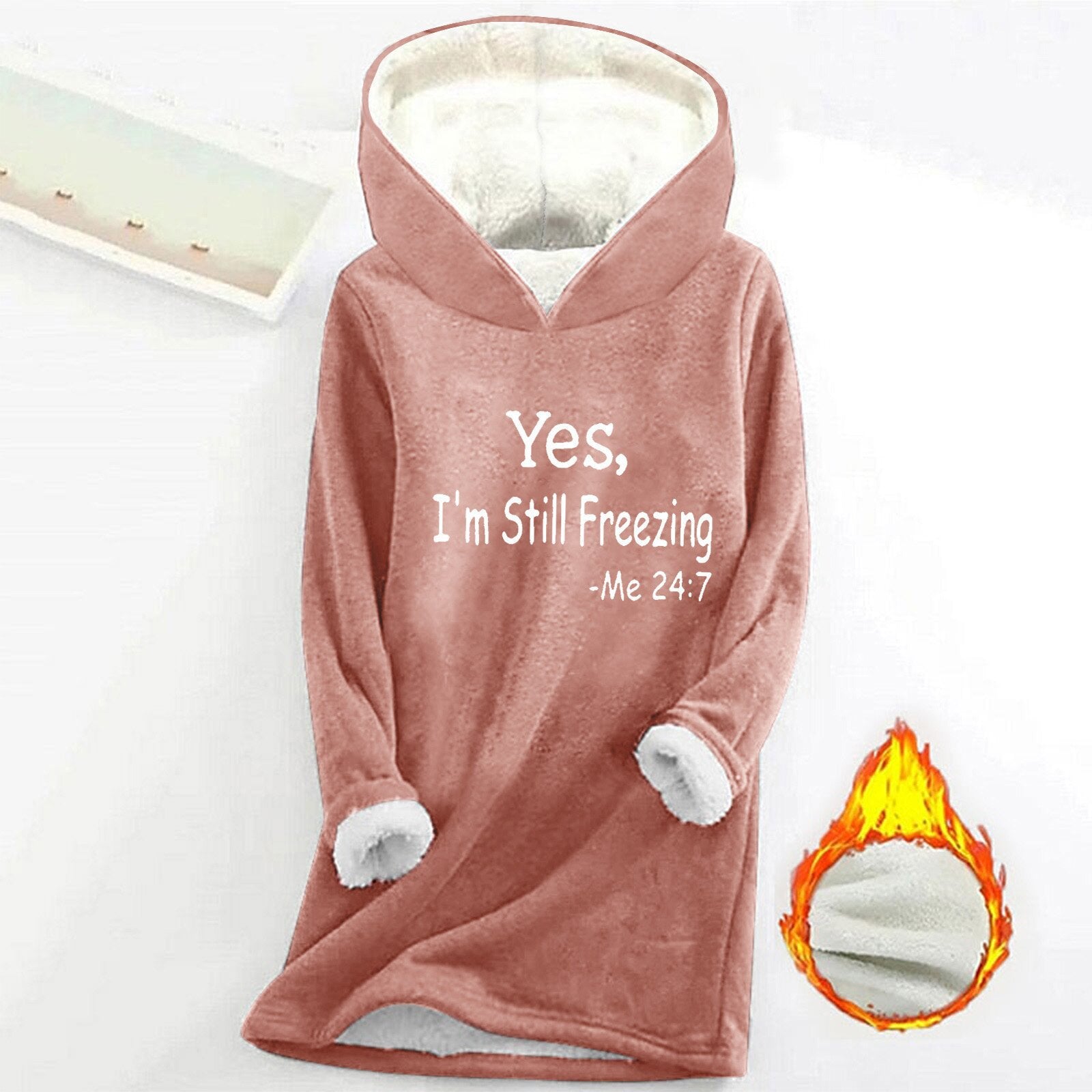 Cozy Plush Long Sleeve Offset Print Pullover Sweater