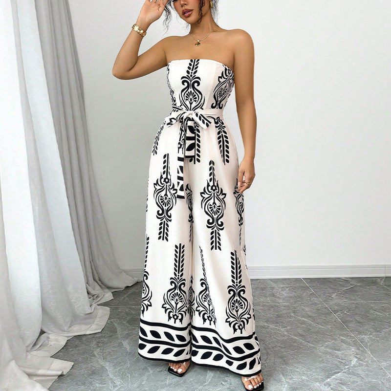 Women's Printed Wide-Leg Jumpsuit