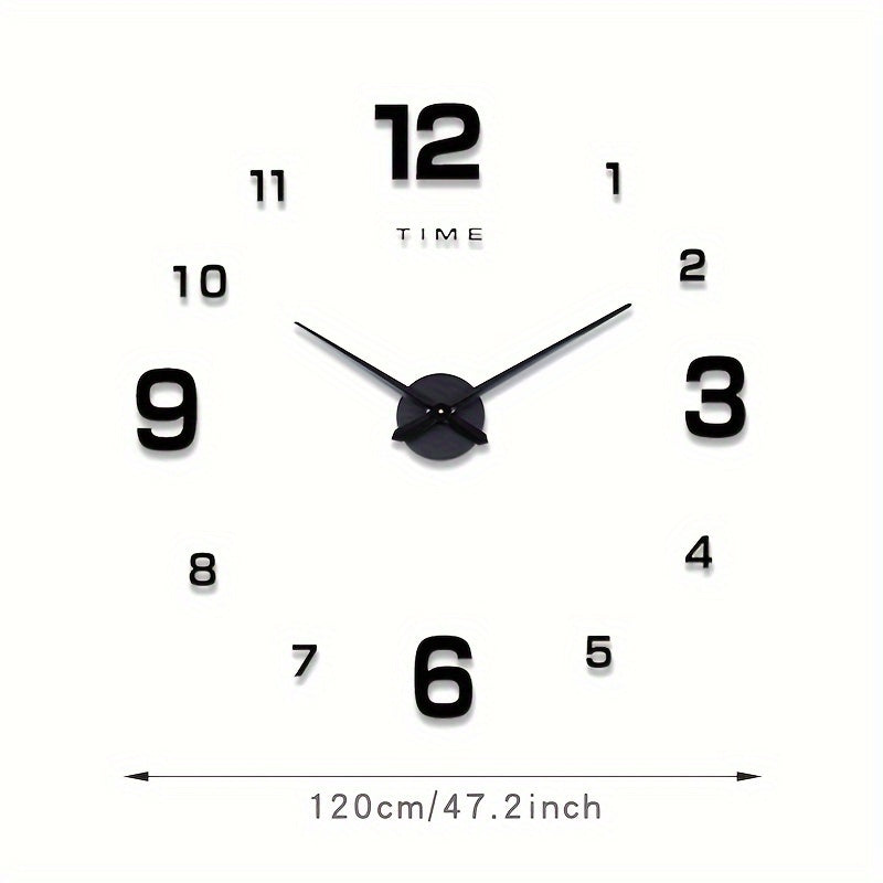 Creative DIY Digital Large Wall Clock 3D Acrylic Three-dimensional Texture Home Living Room Decoration Wall Clock