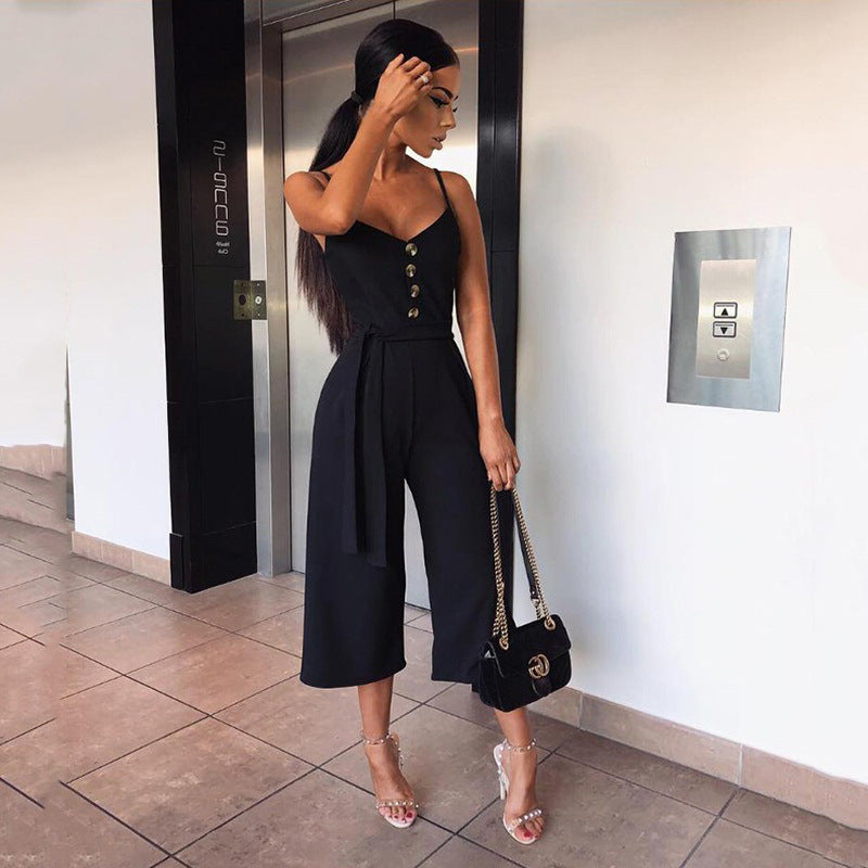 Elegant Backless Strappy Jumpsuit for Women