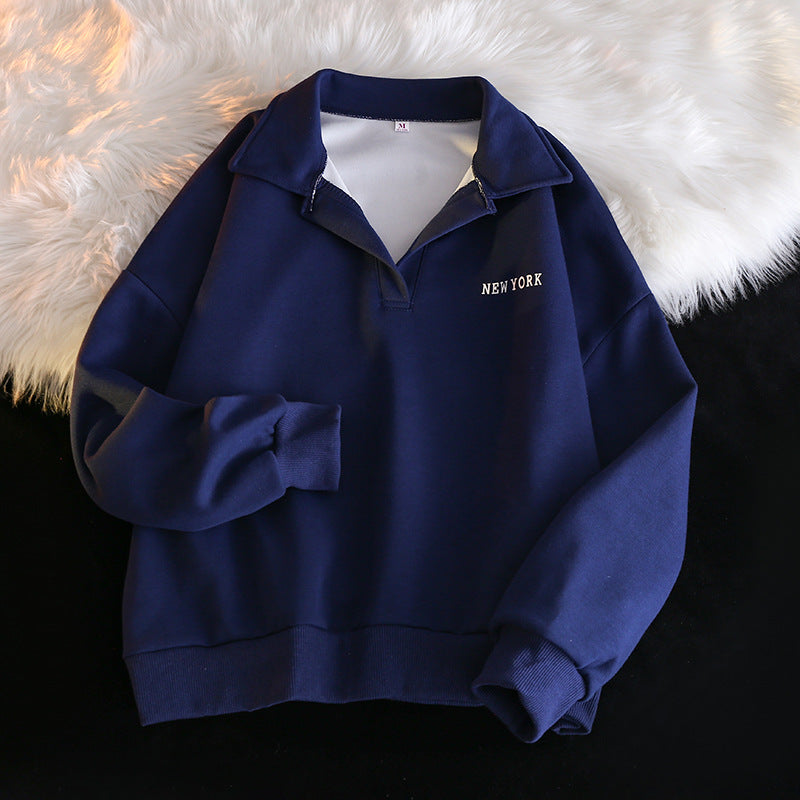 Chic Hong Kong Style Long Sleeve Hoodie & Sweatshirt