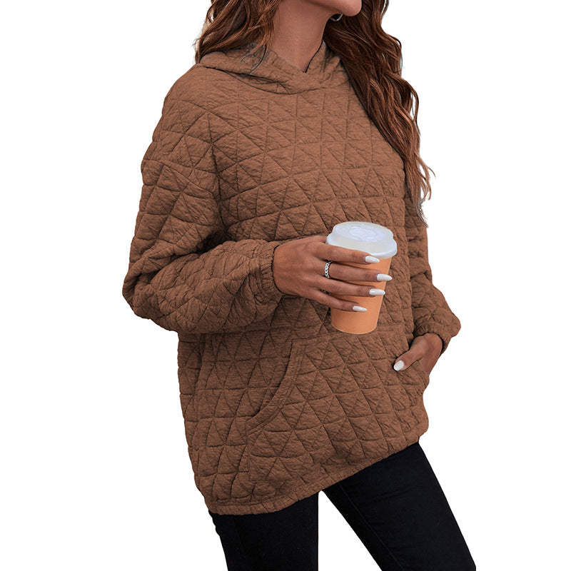 Cozy Solid Color Women's Hooded Pullover Sweater